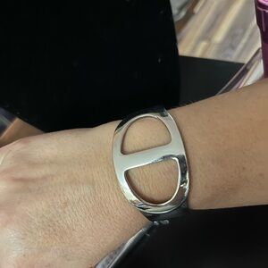 Silver Tone Hinged Bracelet